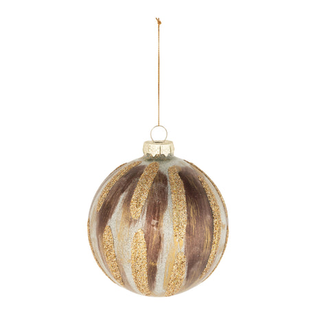 Glitter painted glass ball ornament (set of 6)