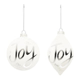 Frosted glass joy ornament (set of 6)
