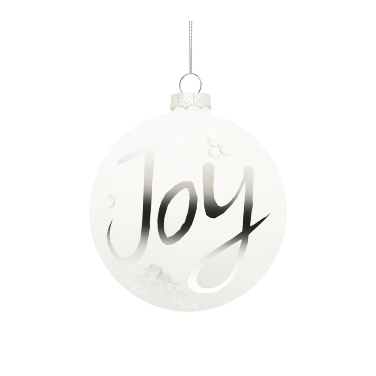 Frosted glass joy ornament (set of 6)