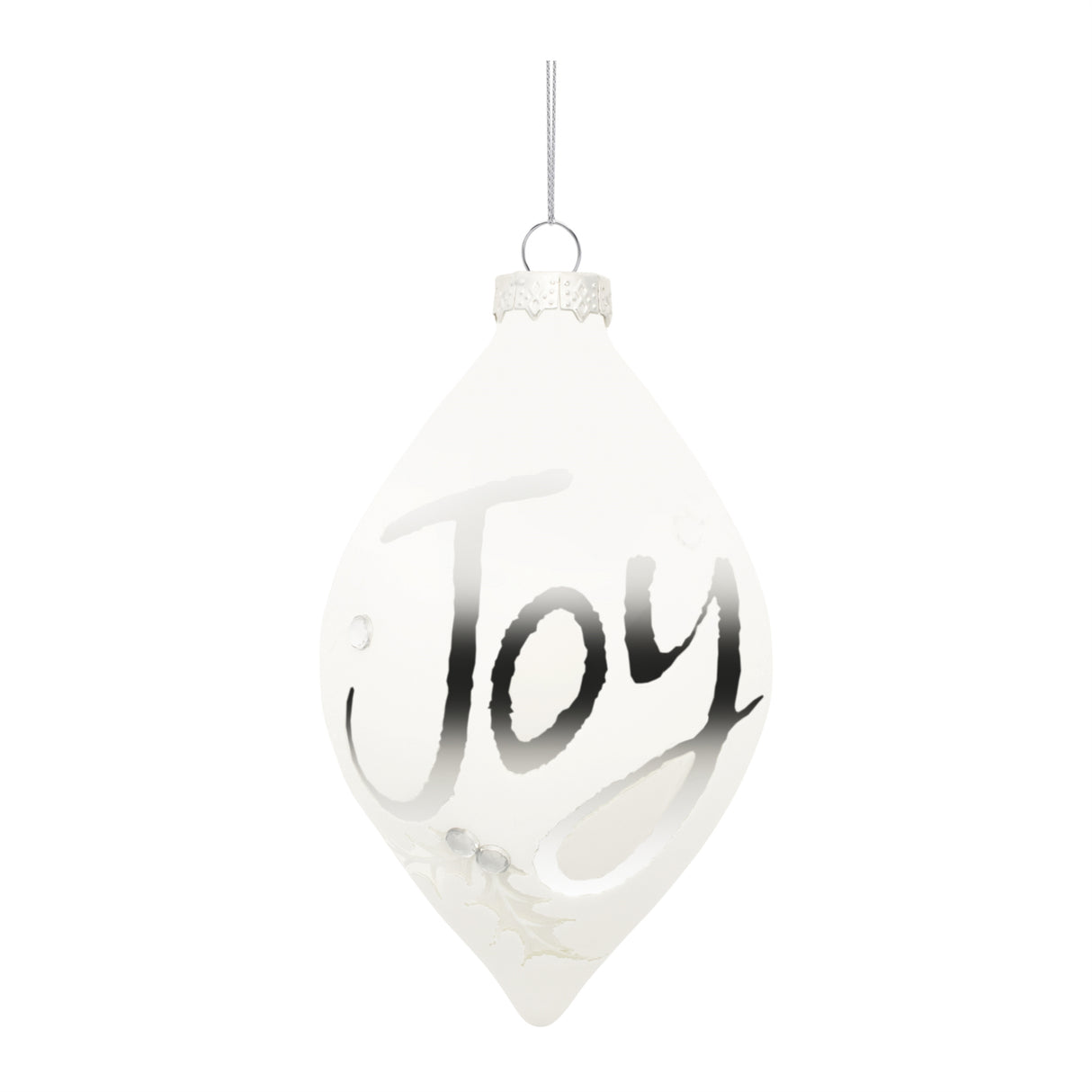 Frosted glass joy ornament (set of 6)