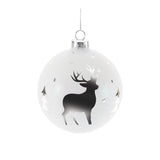 Glittered glass deer ornament (set of 6)