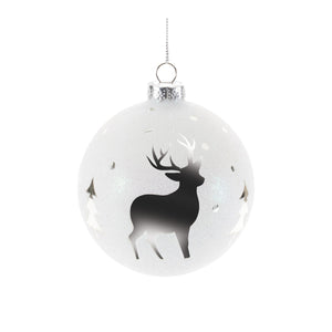 Glittered Glass Deer Ornament (Set of 6)