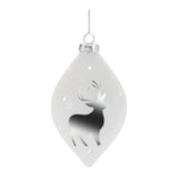 Glittered glass deer ornament (set of 6)