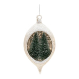 Mercury glass ornament with pine trees (set of 6)