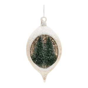 Mercury Glass Ornament with Pine Trees (Set of 6)