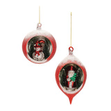 Mercury glass ornament with pine trees (set of 6)
