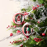 Mercury glass ornament with pine trees (set of 6)