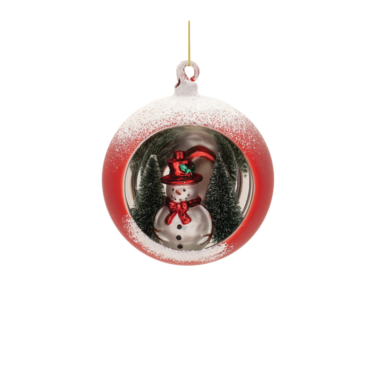 Mercury glass ornament with pine trees (set of 6)