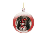 Mercury glass ornament with pine trees (set of 6)