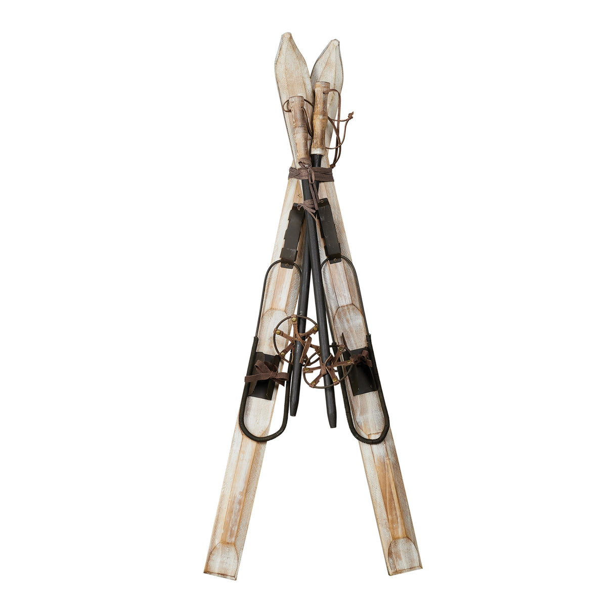 Decorative pair of skis and poles 36"h