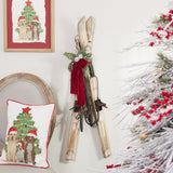 Decorative pair of skis and poles 36"h