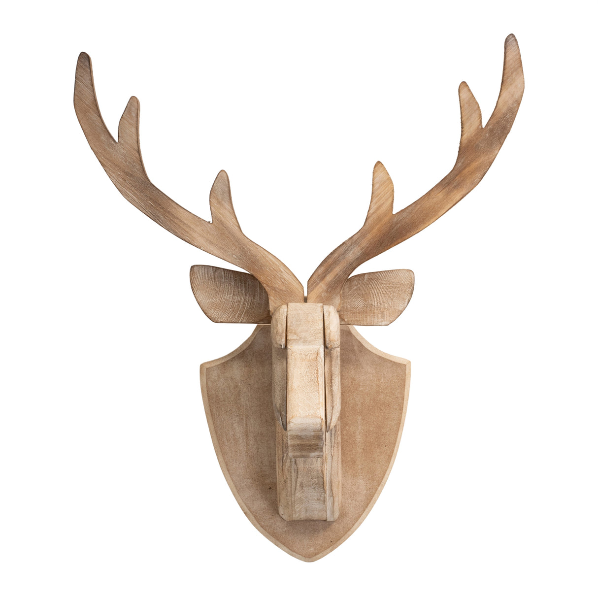 Modern wood deer head mount 21"h