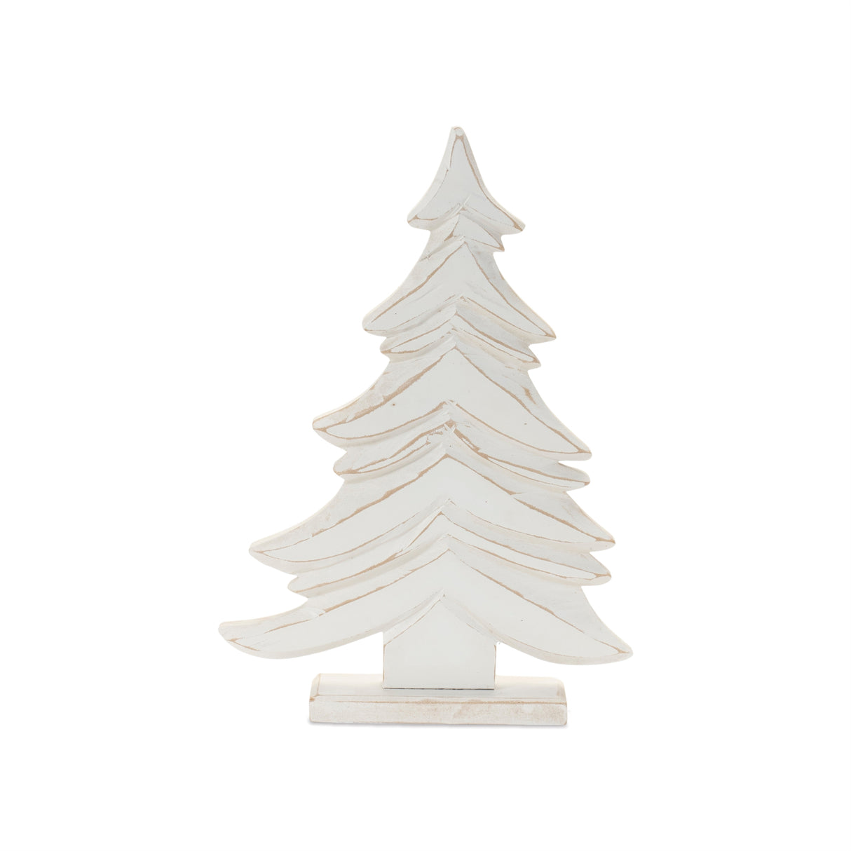 Carved wood pine tree (set of 2)