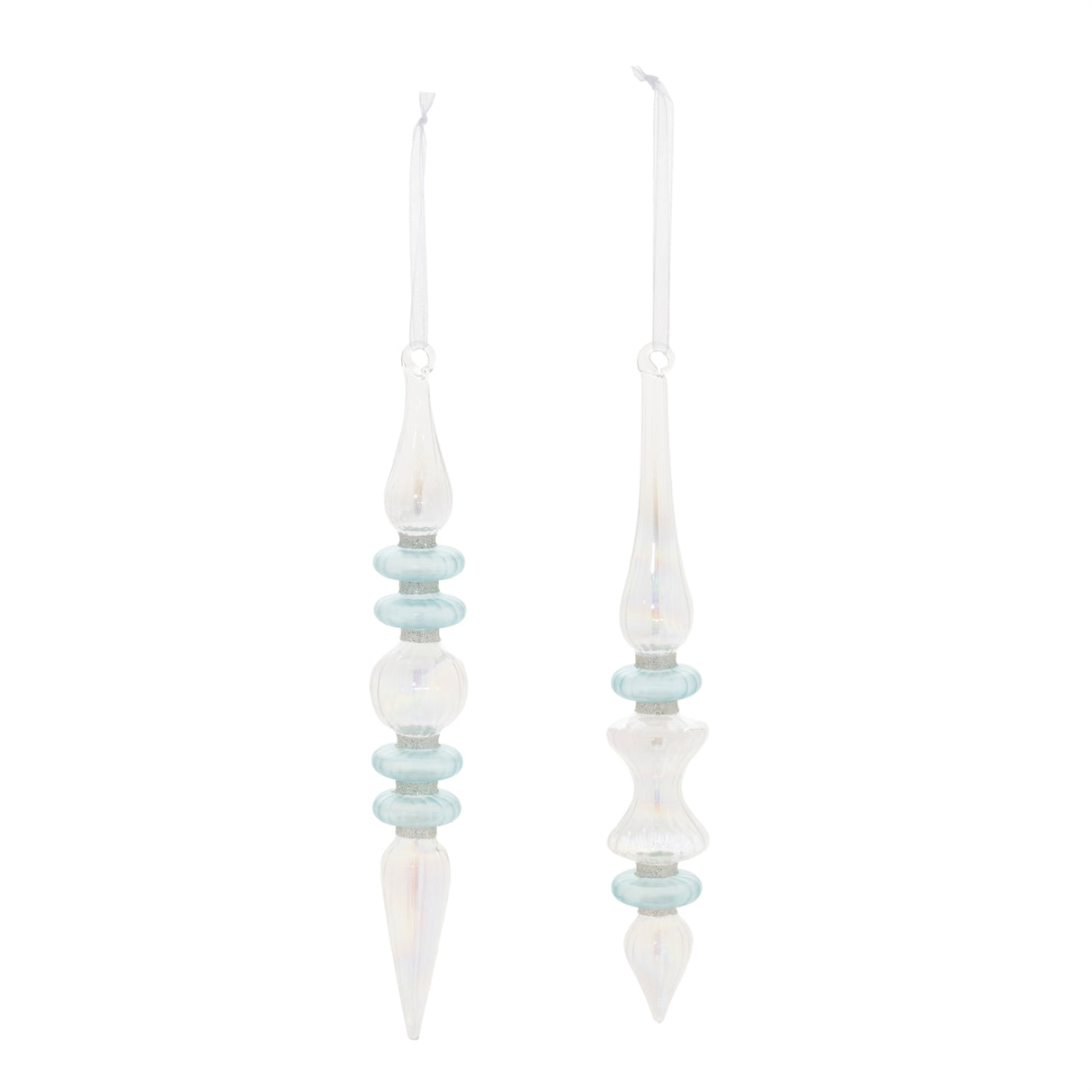 Iridescent finial drop ornament (set of 24)