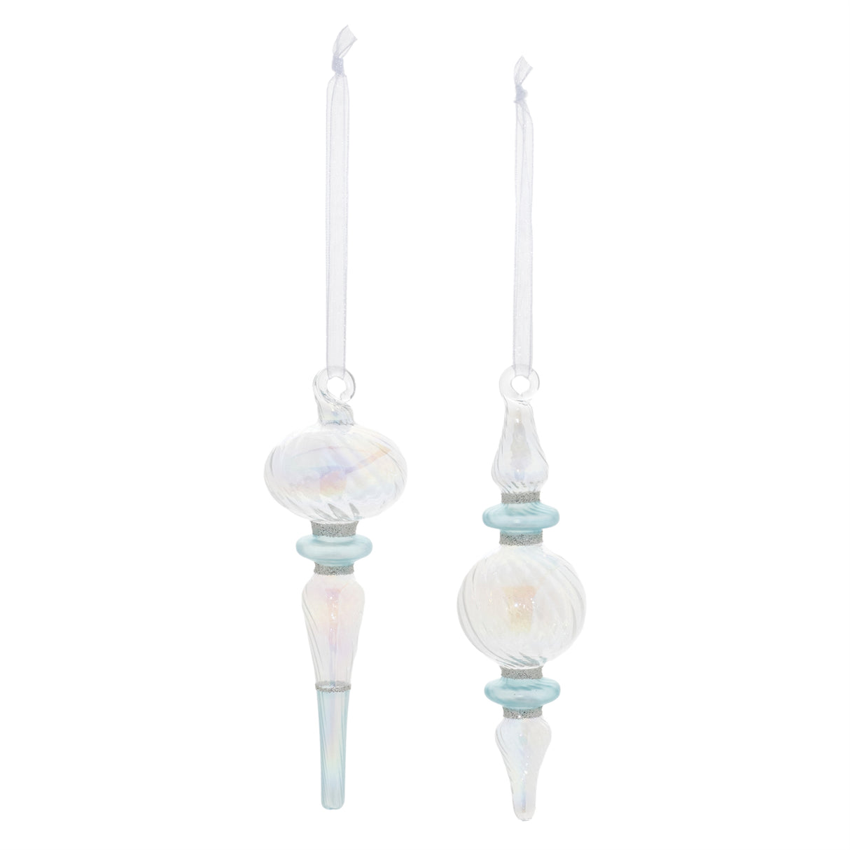 Iridescent finial drop ornament (set of 12)