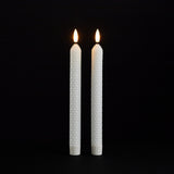 Fia wick white textured taper candle (set of 2)
