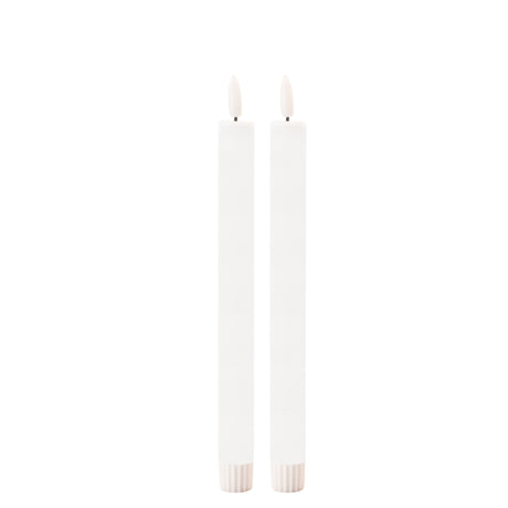 Fia wick white taper candle (set of 2)