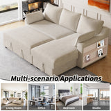 The Lionel Multifunctional Chenille Convertible Sofa Bed - USB and Storage