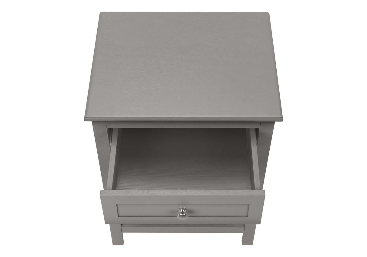 Accent End Table, 2 Tier, Storage Drawer, Transitional Style