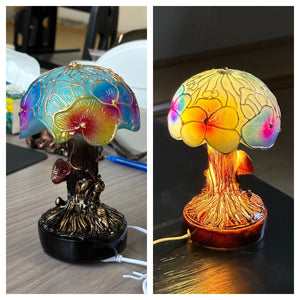 USB Resin Mushroom Lamp – Hand-Painted LED Night Light for Bedroom or Holiday Decor