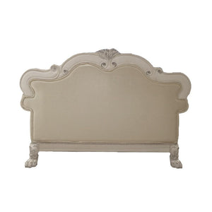 Dresden - Loveseat With 3 Pillows - Synthetic Leather & Bone White