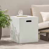 Modern Style MGO Tank Holder/Side Table White Lightweight Concrete 16x20 Inches