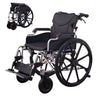 Lightweight Foldable Transport Wheelchair with Double X Force Support - Pearl Silver or Gray