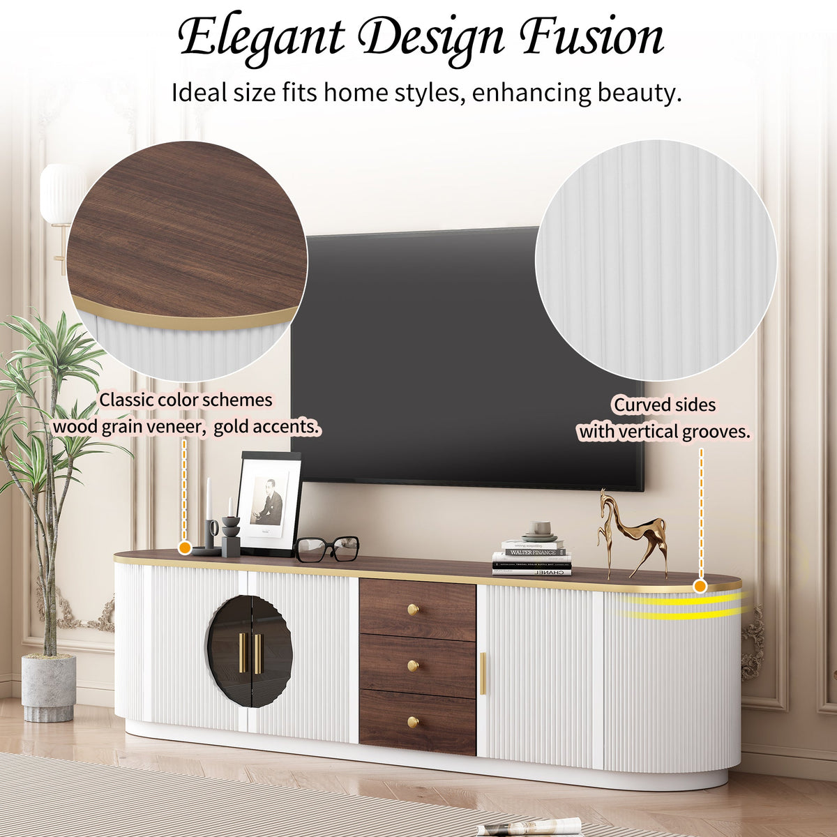 VIBE HAUS 70.8'' Modern Minimalist TV Stand