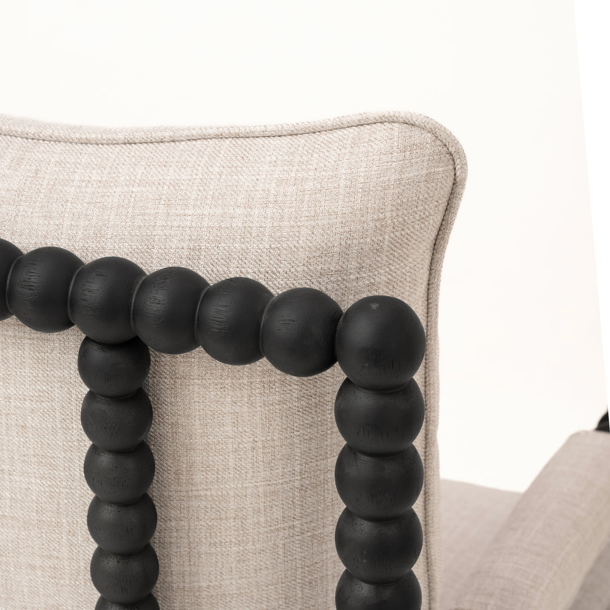 Rubber Wood Accent Chair - Upholstered Fabric Leisure Chair