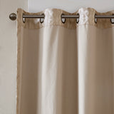Knitted jacquard damask total blackout grommet top curtain panel pair(2 pcs window panels)