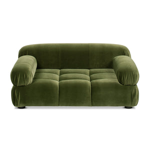 Marcel Upholstered Modern Small to Medium Pet Bed For Dogs and Cats Olive Green Velvet