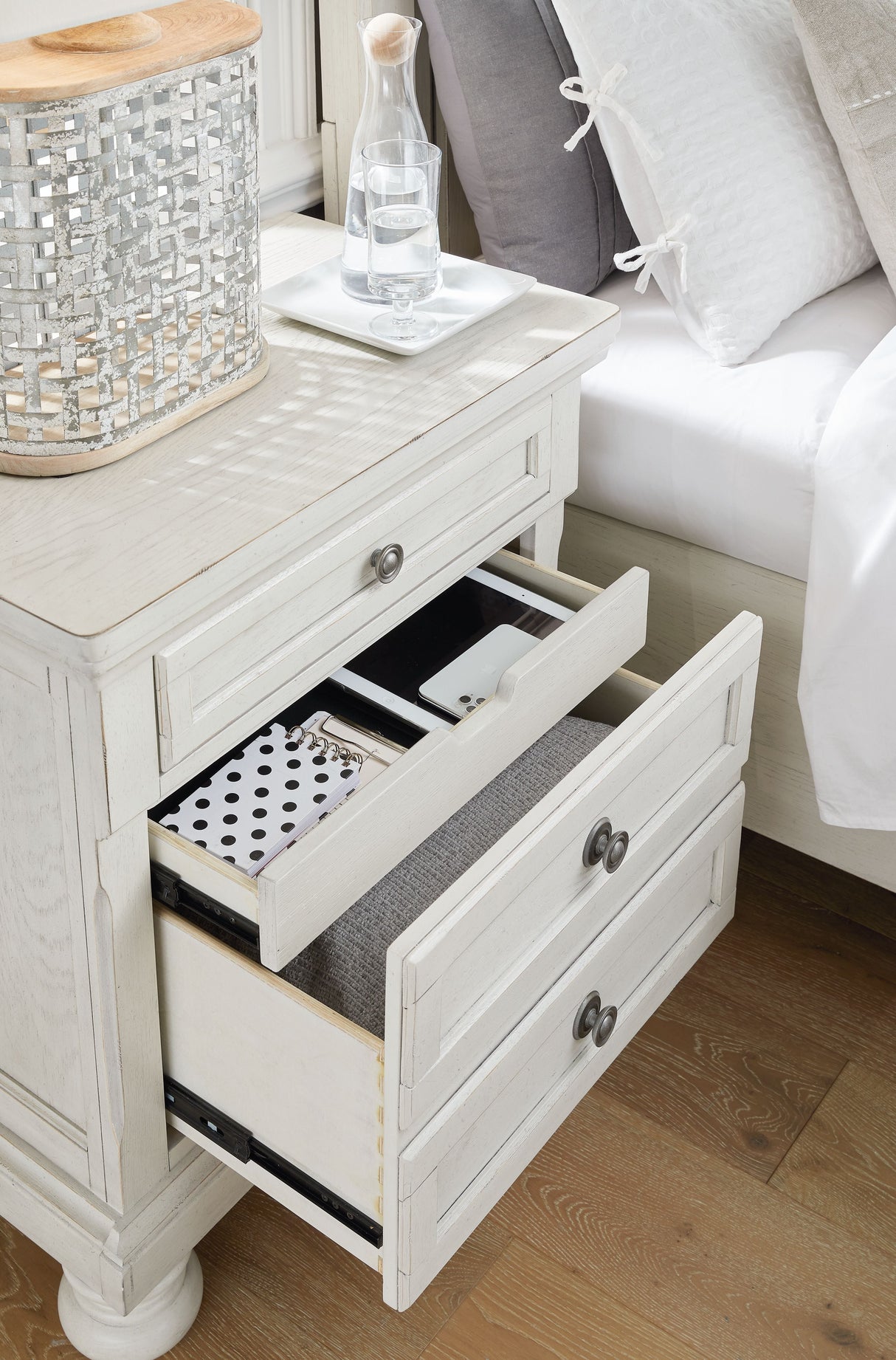 Robbinsdale - Two Drawer Night Stand - Antique White
