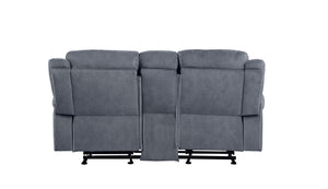 Zubaida - Two Tone Recliner Loveseat With USB Port Console