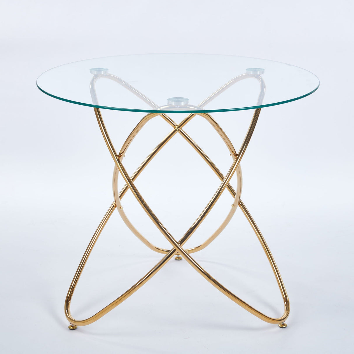 Metal Leg Dining Table With Tempered Glass Top