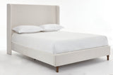 Harper upholstered bed, 54" headboard, textured ivory canvas