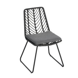 7-Piece Outdoor Dining Set for 6 with Acacia Wood Table and Rattan Chairs