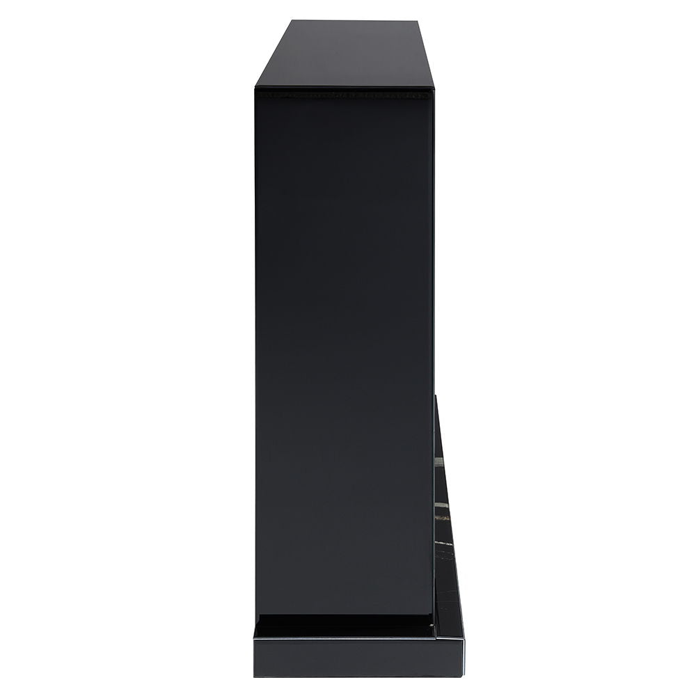 Drisana - Fireplace - Black Mirrored