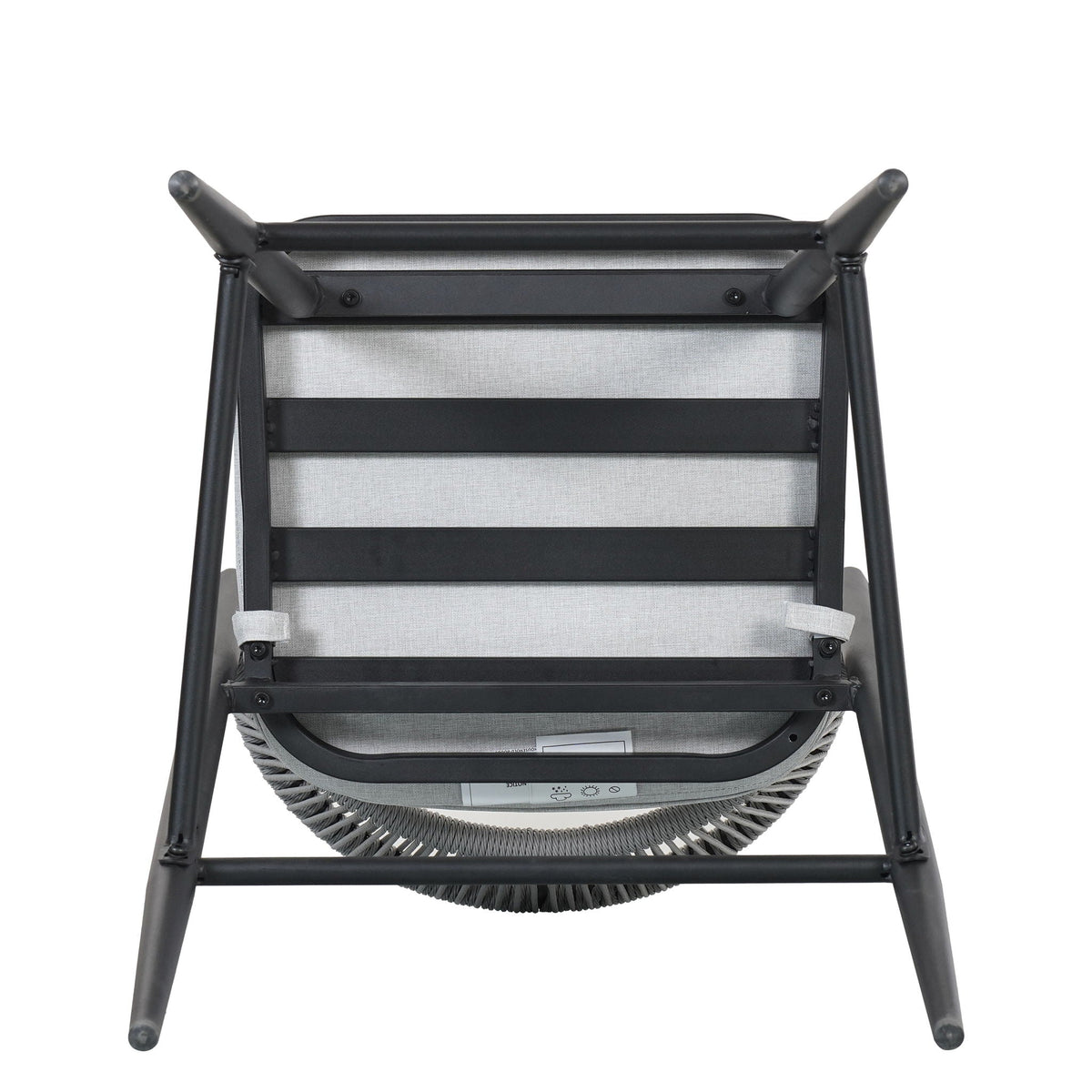 Outdoor Bar Height Metal Frame Counter Stools With Scallop Shaped Backrest & Water Resistant Cushions