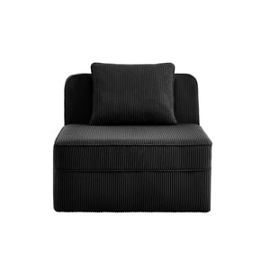 Armless Sofa With Pillow Corduroy
