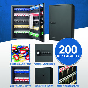 Adjustable Key Cabinet With Combination Lock
