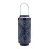 Snowflake punched metal candle lantern 15.5"h
