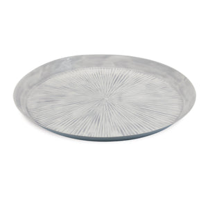 Round Etched Metal Tray 13.5"D