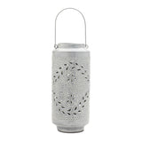 Punched metal candle lantern 15.5"h