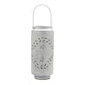 Punched metal candle lantern 15.5"h