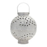 Punched metal candle lantern 11"h