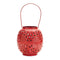 Punched metal candle lantern 8"h