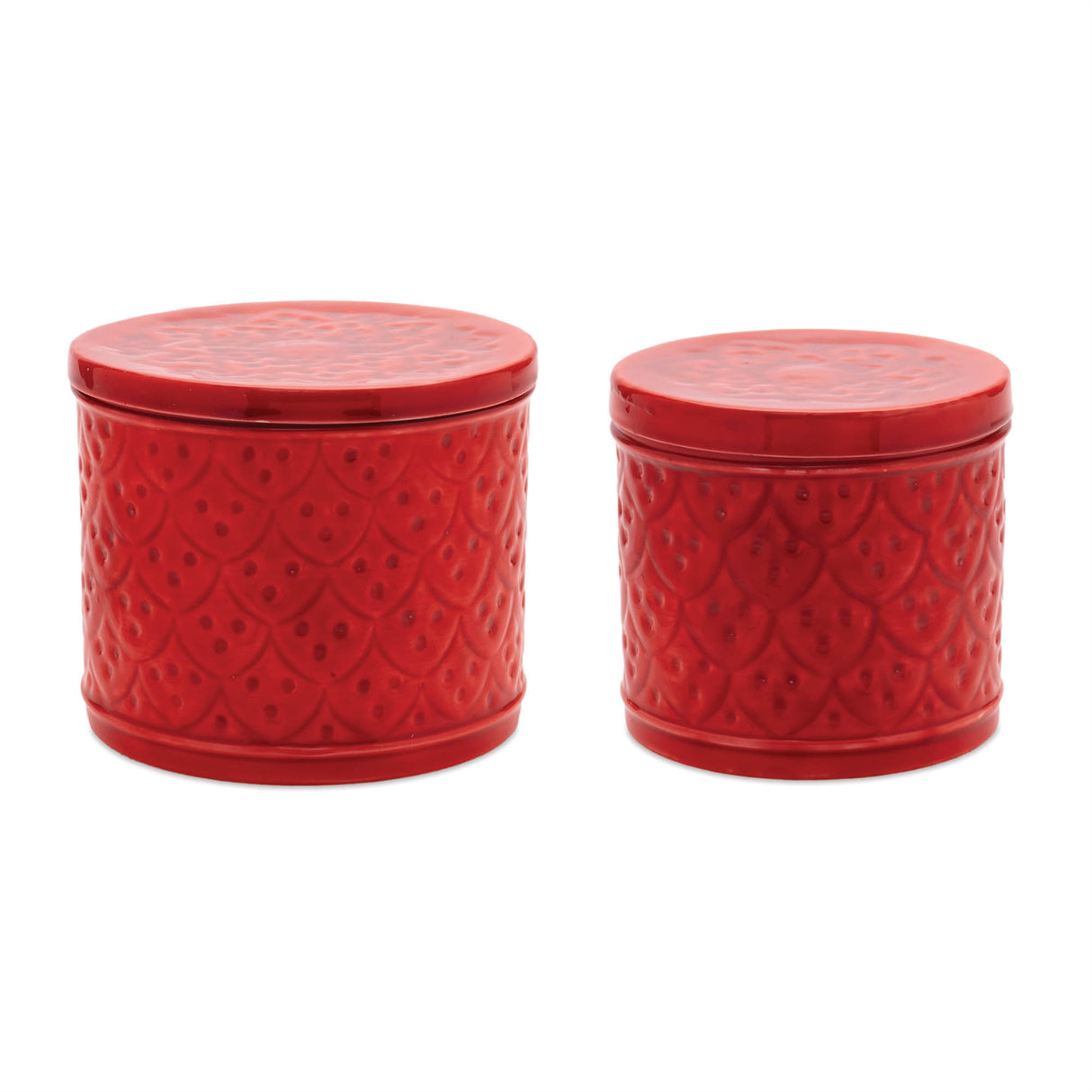 Red-metal-container-with-lid-(set-of-2)-Decorative-Objects