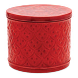 Red metal container with lid (set of 2)