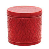 Red metal container with lid (set of 2)