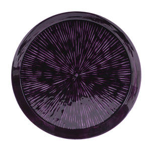 Round Etched Metal Tray 13.5"D; Purple